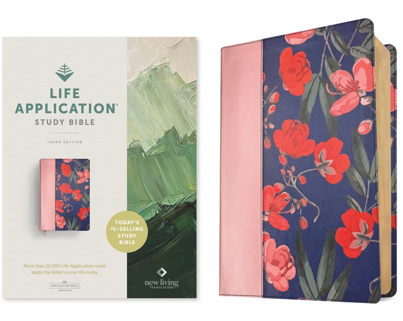 NLT Life Application Study Bible, Third Edition (Red Letter, Leatherlike, Pink Evening Bloom): Nlt Life Application Study Bible - Red Letter, Leatherlike, Pink Evening Bloom
