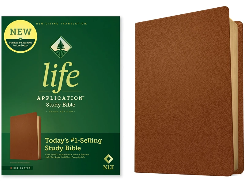 NLT Life Application Study Bible, Third Edition (Red Letter, Genuine Leather, Brown): Nlt Life Application Study Bible - Red Letter, Genuine Leather, Brown