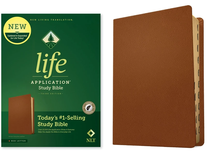 NLT Life Application Study Bible, Third Edition, Brown: Nlt Life Application Study Bible - Red Letter, Genuine Leather, Brown, Indexed