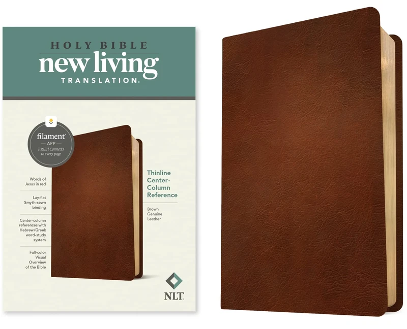 NLT Thinline Center-Column Reference Bible, Filament-Enabled Edition (Red Letter, Genuine Leather, Brown): New Living Translation, Brown, Genuine ... ... Thinline Center-column Reference Bible