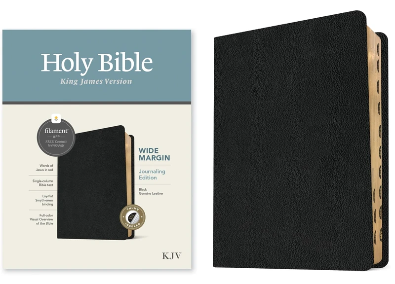 KJV Wide Margin Bible, Filament Enabled Edition (Red Letter, Genuine Leather, Black, Indexed)