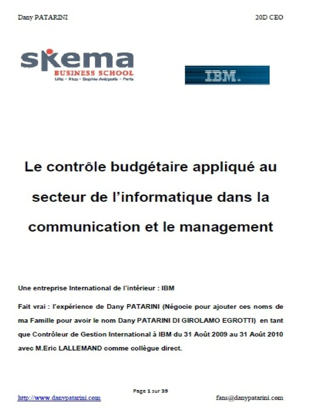 Le contrôle budgétaire appliqué au secteur de l’informatique dans la communication et le management