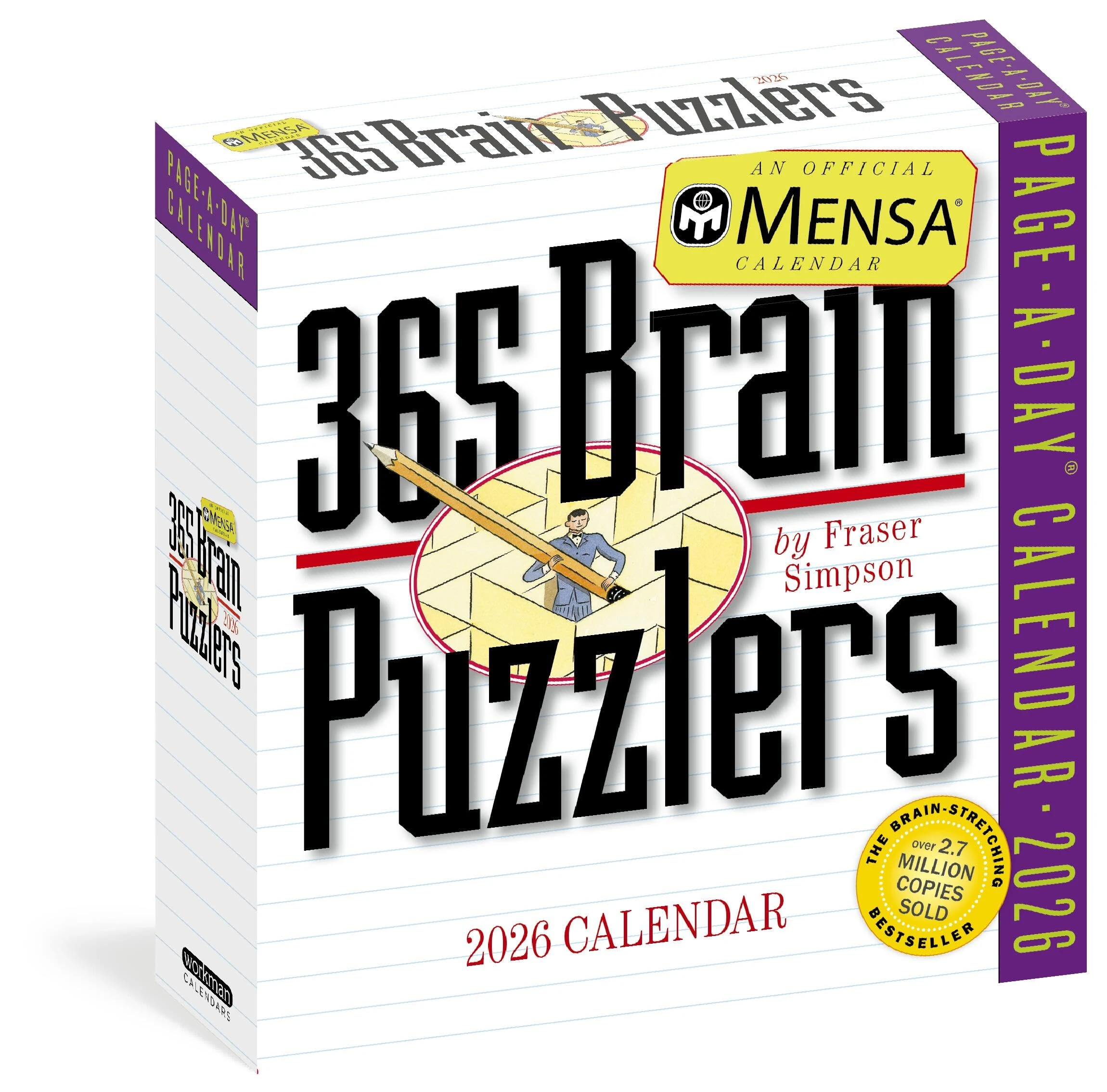 Mensa 365 Brain Puzzlers Page-A-Day® Calendar 2026: Word Puzzles, Logic Challenges, Number Problems, and More