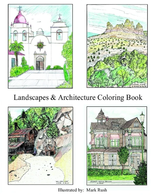 Landscape & Architecture Coloring Book: Coloring Book: Volume 1 (Adult Coloring Books)