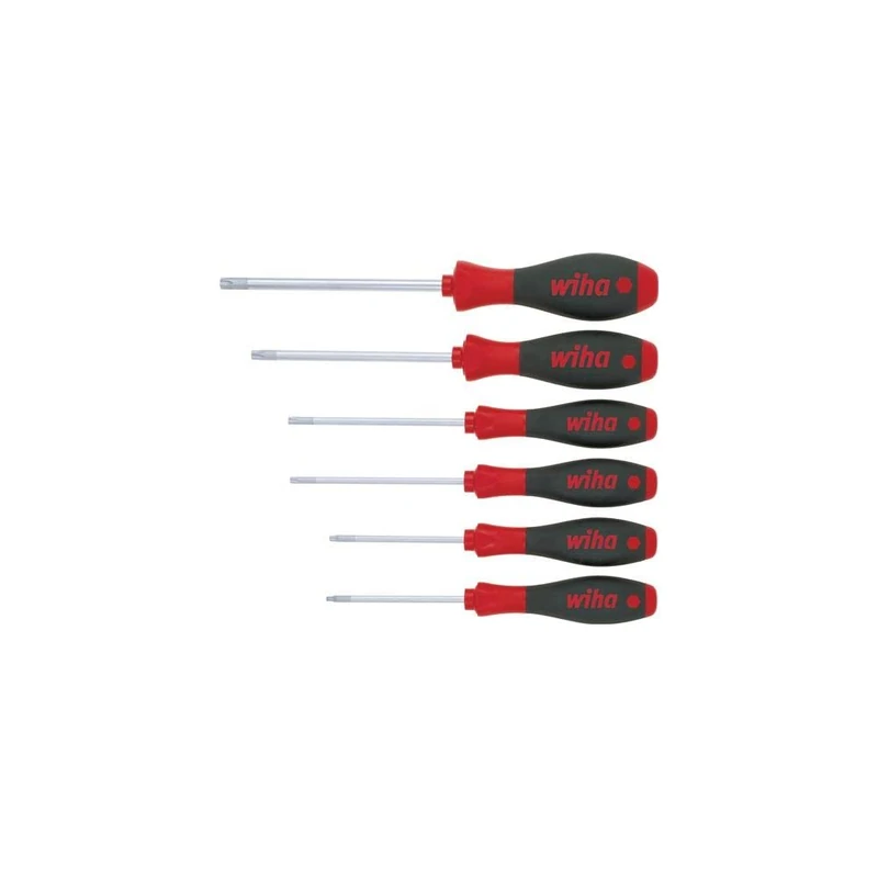 Wiha SoftFinish TORX Screwdriver Set – 7 Piece Precision Hardened Chrome‑Vanadium Blades | Ergonomic SoftFinish Grip | T6–T25 Star Drivers for Electronics, Automotive & Industrial Use