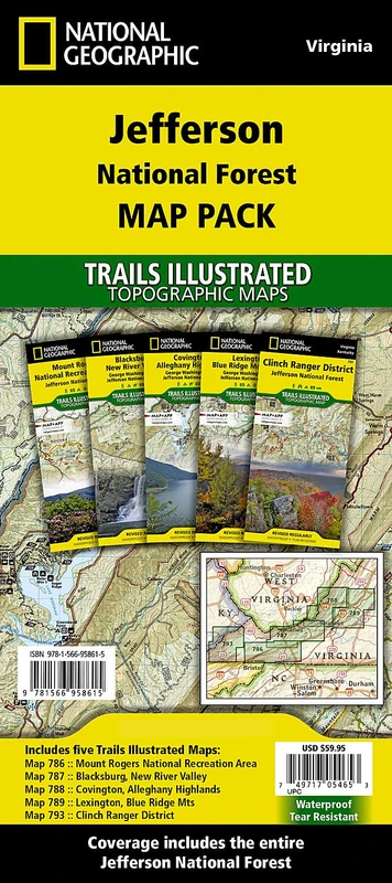 Jefferson National Forest: Trails Illustrated Maps (National Geographic Trails Illustrated Map)