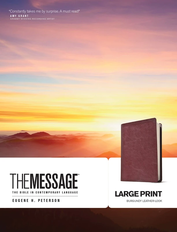 The Message Large Print, Burgundy: The Bible In Comtemporary Language, Large Print Numbered Edition