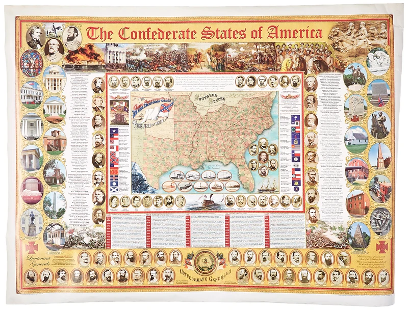 Confederate States of America Poster Box of 12 (Civil War State Map Posters)