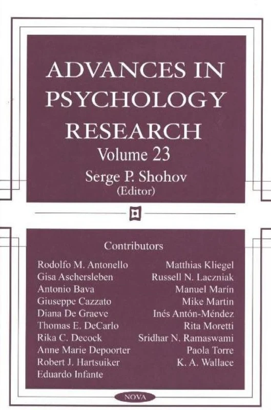 Advances in Psychology Research: v. 23: Vol 23: Volume 23