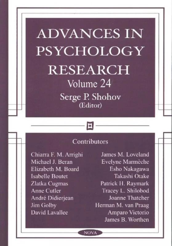 Advances In Psychology Research: v. 24: Volume 24