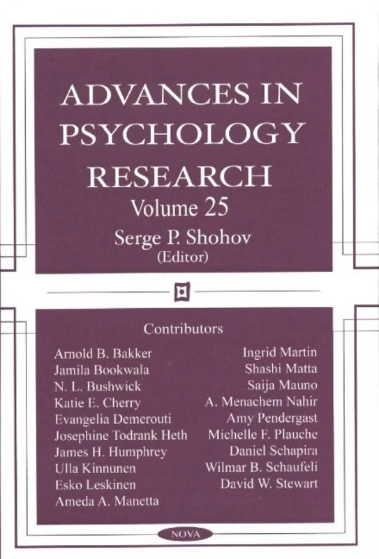 Advances in Psychology Research: v. 25: Volume 25