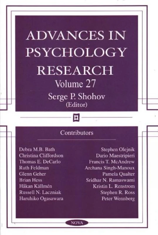Advances in Psychology Research: v. 27: Volume 27