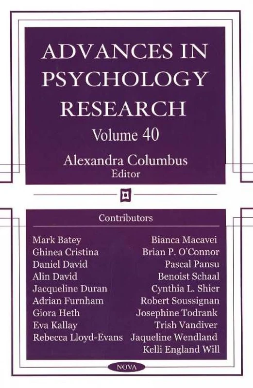 Advances in Psychology Research: v. 40: Volume 40