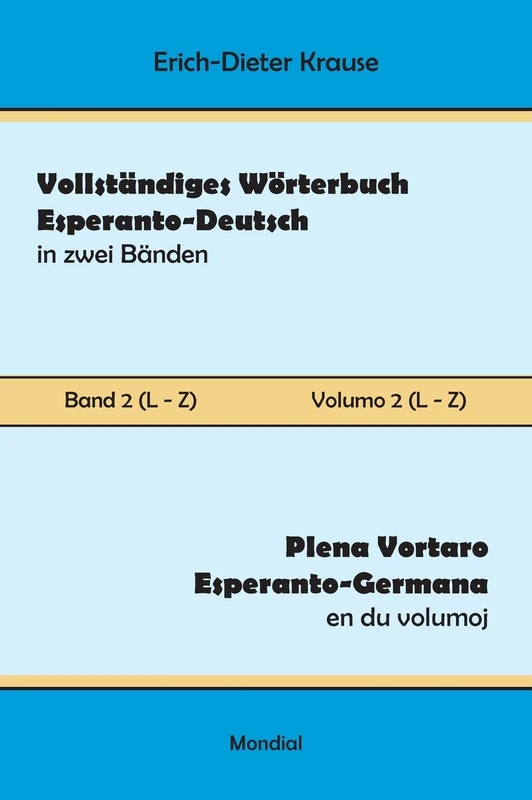 Vollständiges Wörterbuch Esperanto-Deutsch in zwei Bänden, Band 2 (L - Z) - Image 1