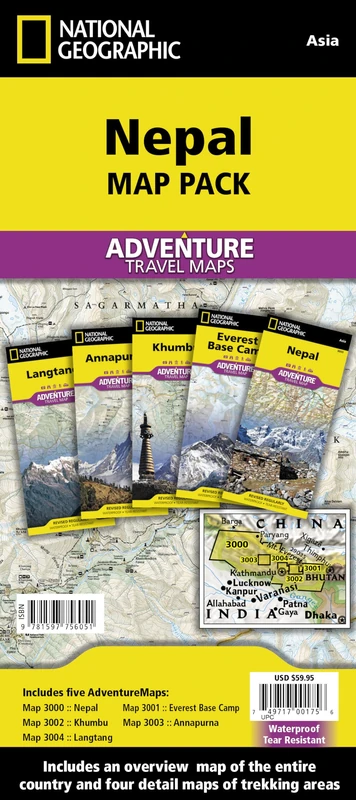 Nepal, Map Pack Bundle: Travel Maps International Adventure/Destination Map (National Geographic Adventure Map)