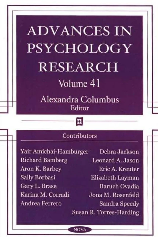 Advances in Psychology Research: v. 41: Volume 41