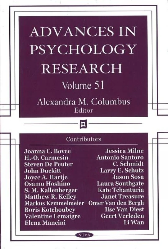 Advances in Psychology Research: 51: Volume 51