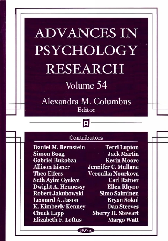 Advances in Psychology Research: 54: Volume 54 - Book