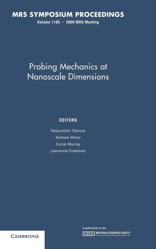 Probing Mechanics at Nanoscale Dimensions: Volume 1185 (MRS Proceedings)