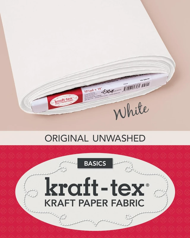 kraft-tex™ Basics Bolt, White: Kraft Paper Fabric - Image 1