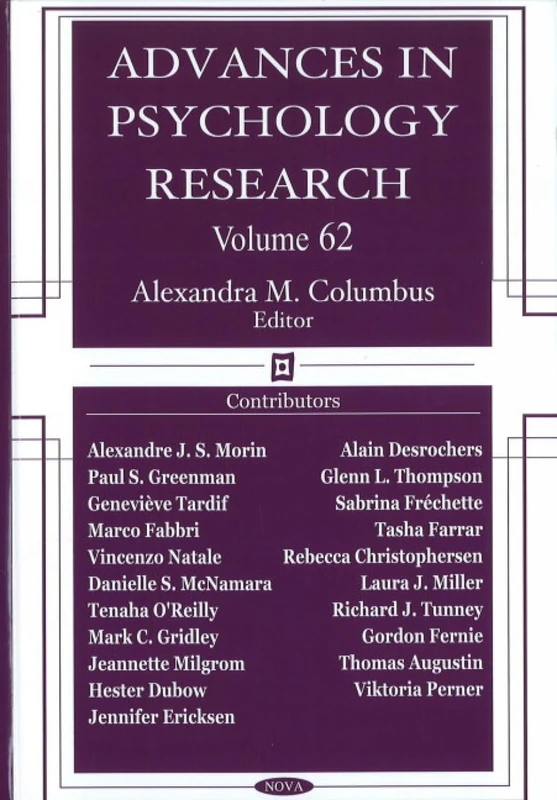 Advances in Psychology Research: v. 62: Volume 62