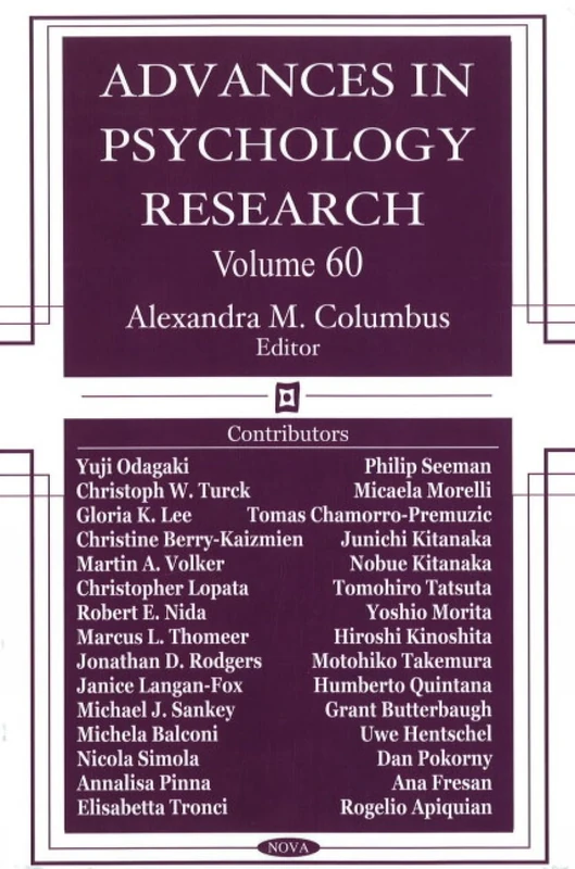Advances in Psychology Research: v. 60: Volume 60