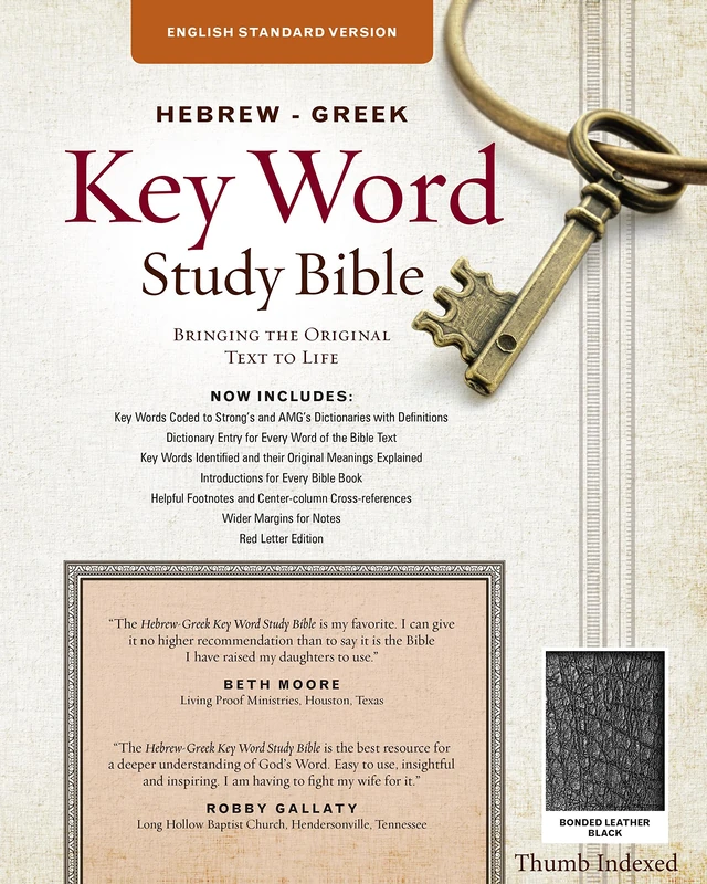 The Hebrew-Greek Key Word Study Bible: ESV Edition, Black Bonded Leather Thumb Indexed (Key Word Study Bibles): ESV Edition, Black Bonded Leather Indexed