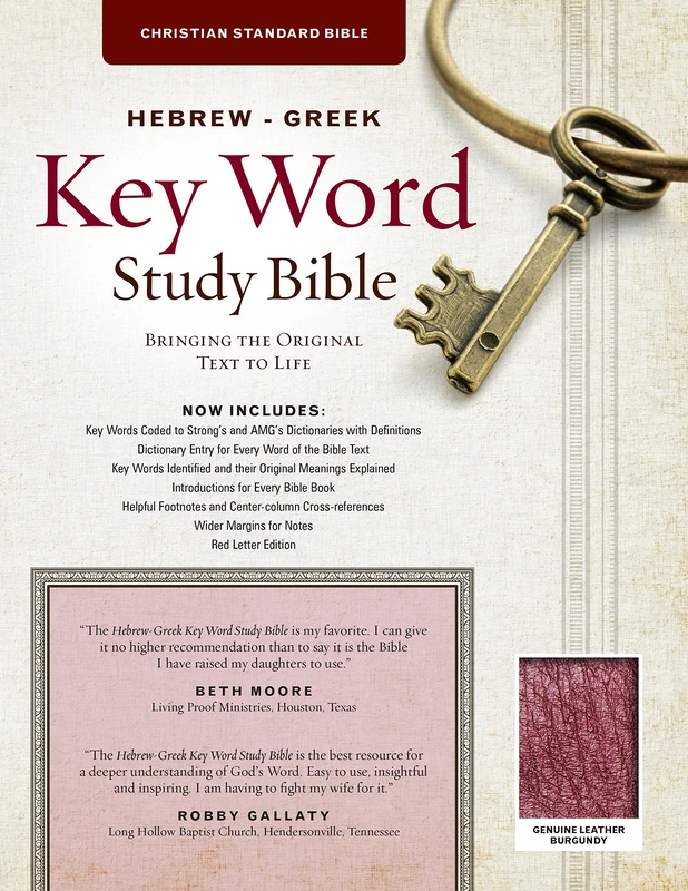 AMG CSB Hebrew-Greek Key Word Study Bible - Burgundy Leather