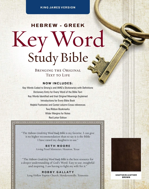 KJV Hebrew-Greek Key Word Study Bible: Brown Genuine Goat Leather: KJV Edition, Brown Genuine Goat Leather