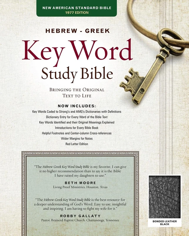 Hebrew-Greek Key Word Study Bible-NASB (Key Word Study Bibles): New American Standard Bible, Black, Bonded Leather, Thumb-indexed With Ribbon Marker