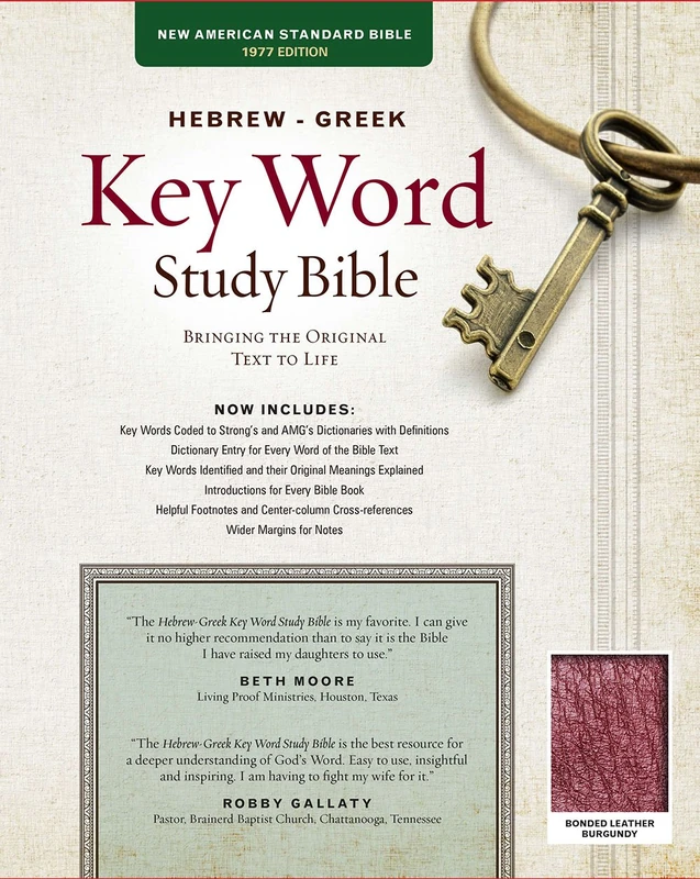 Hebrew-Greek Key Word Study Bible-NASB: New American Standard Bible, Burgundy, Bonded Leather, with Ribbon Marker