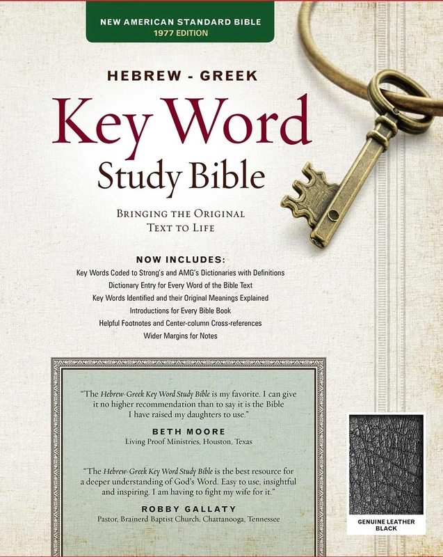 Hebrew-Greek Key Word Study Bible-NASB: New American Standard Bible, Black, Genuine Leather