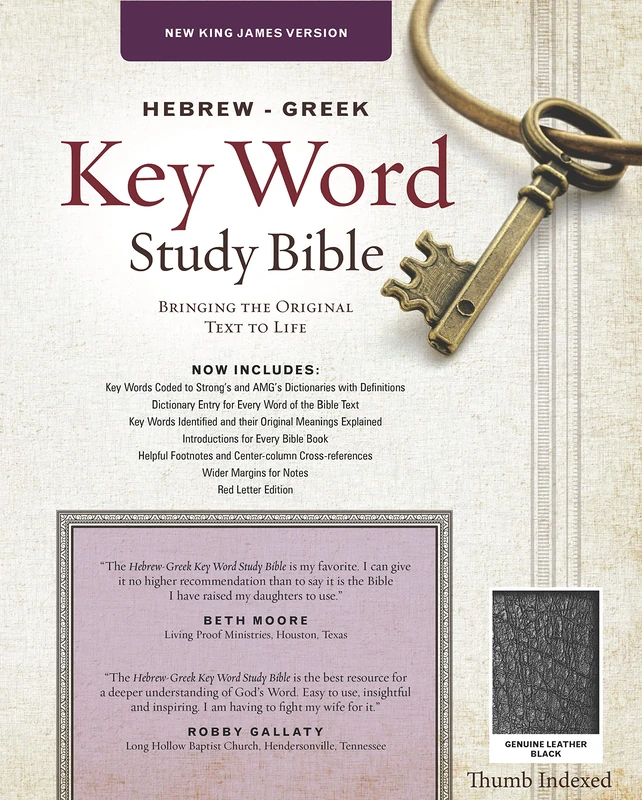 Hebrew Greek Key Word Study Bible-NKJV (Key Word Study Bibles): New King James Version, Black Genuine Leather: Key Insights into God's Word