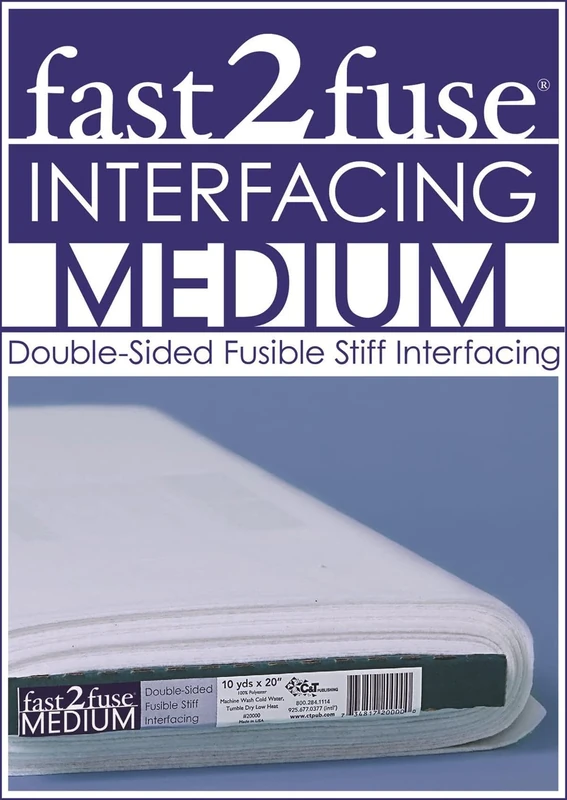 fast2fuse Medium Bolt 20" x 10 yards: Double-Sided Fusible Stiff Interfacing