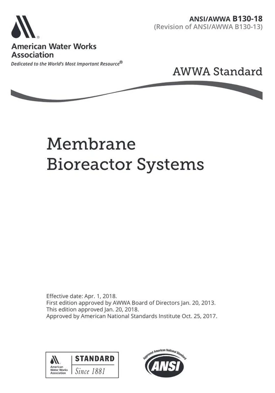 AWWA B130-18 Membrane Bioreactor Systems