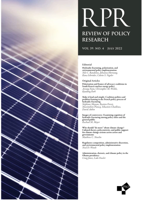 Review Of Policy Research: Vol 39. No. 4 July 2022 - Image 1