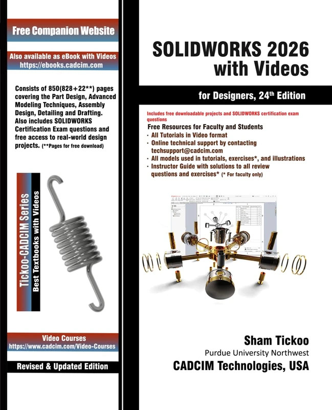 SOLIDWORKS 2026 with Videos for Designers, 24th Edition