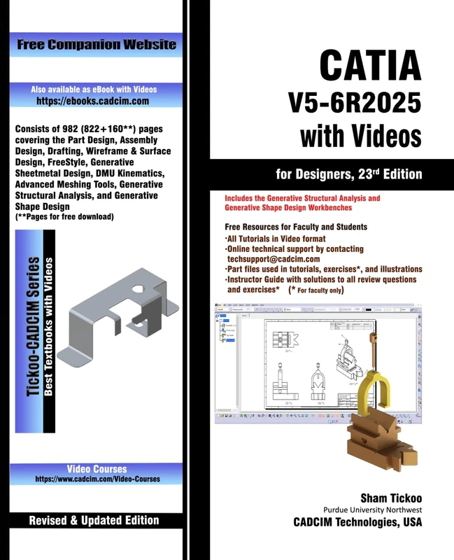 CATIA V5-6R2025 with Videos for Designers, 23rd Edition - Image 1