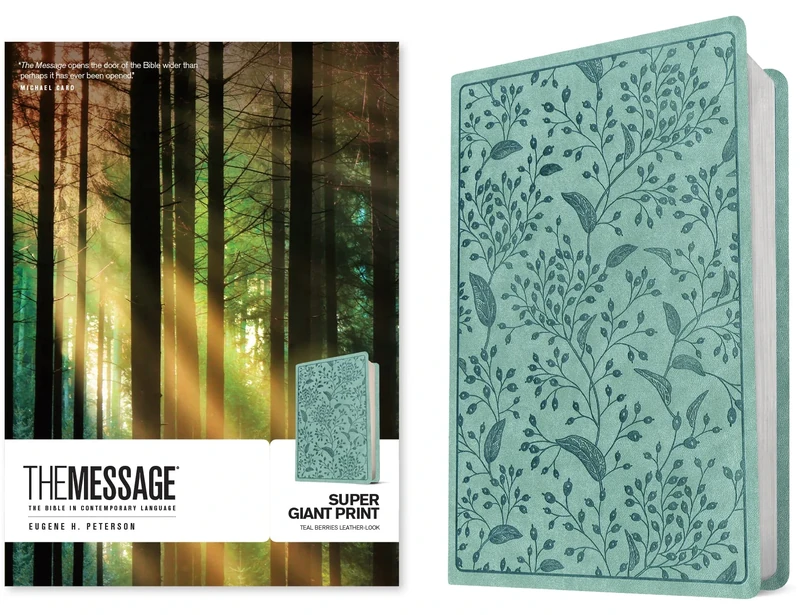 The Message Super Giant Print (Leather-Look, Teal Berries): The Bible in Contemporary Language, Teal Berries, Super Giant Print, Leather-Look, Helpful Maps Charts and Comprehensive Reading Plan - Image 1