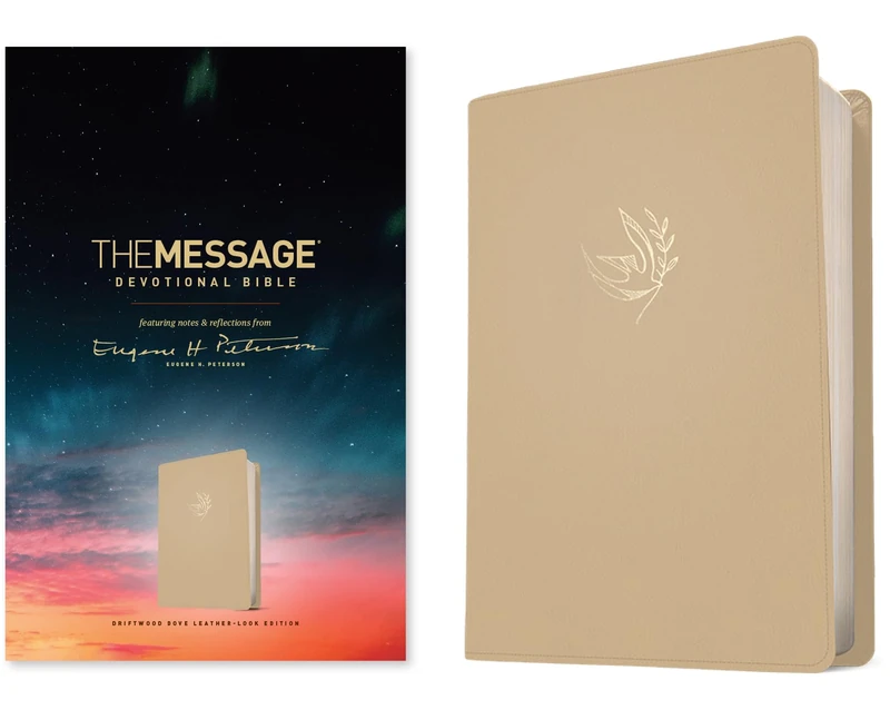 Message Devotional Bible (Leather-Look, Driftwood Dove), The: Featuring Notes and Reflections from Eugene H. Peterson - Image 1