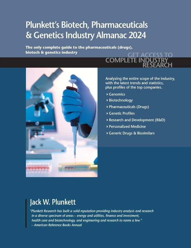 Plunkett's Biotech, Pharmaceuticals & Genetics Industry Almanac 2024: Biotech, Pharmaceuticals & Genetics Industry Market Research, Statistics, Trends and Leading Companies