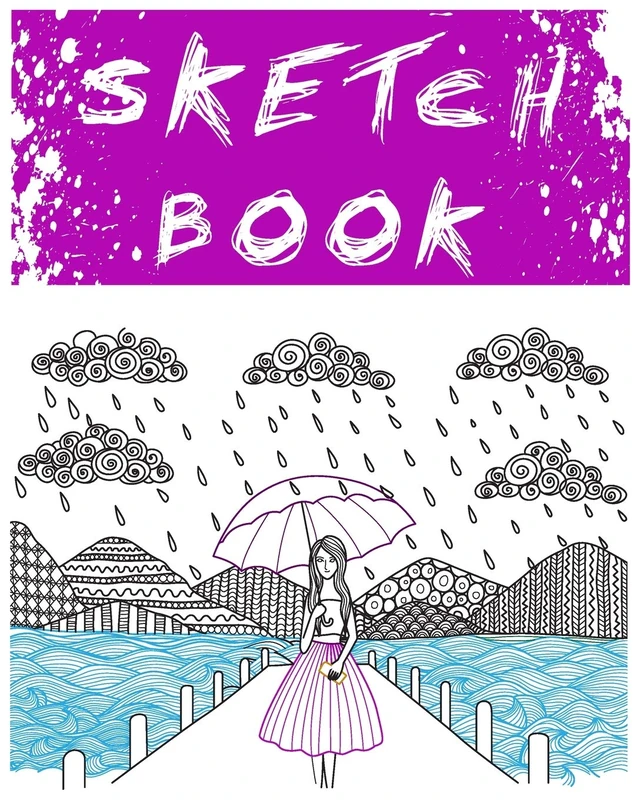 SKETCH BOOK: A Large Notebook With Blank Paper for Drawing, Writing, Painting, Sketching, 100 Pages, 8x10