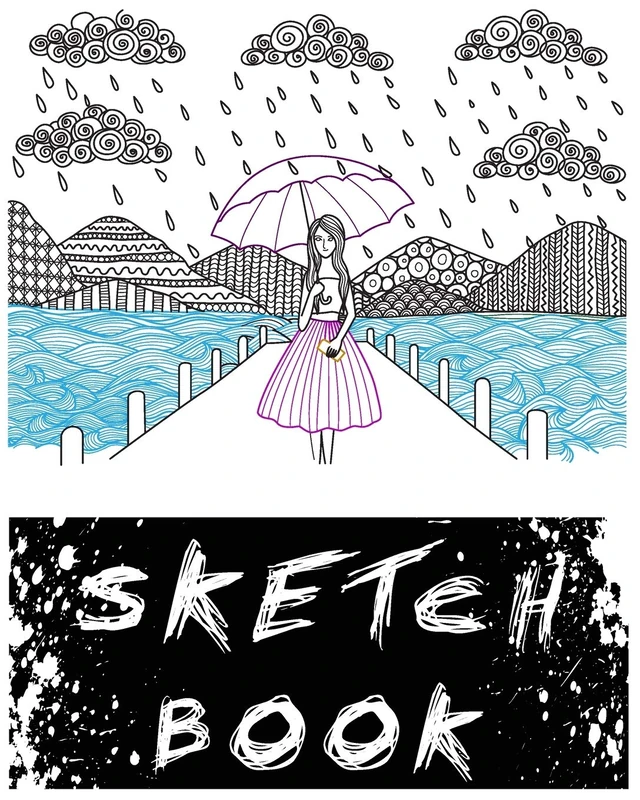 SKETCH BOOK: A Large Notebook With Blank Paper for Drawing, Writing, Painting, Sketching, 100 Pages, 8x10
