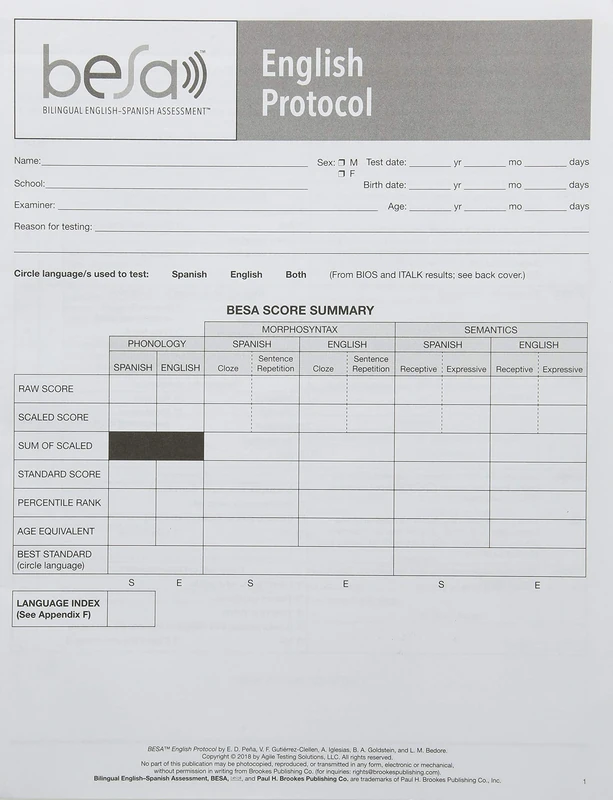 BESA English Protocol