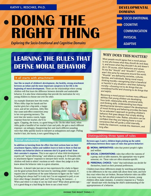 Doing the Right Thing: Exploring the Socio-Emotional and Cognitive Domains (Quick Reference Guides for Early Childhood Best Practices)
