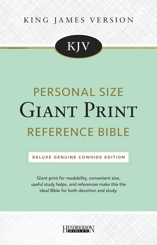 KJV Personal Size Giant Print Reference Bible Black: Deluxe Genuine Cowhide Edition