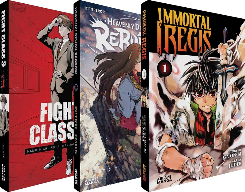Ablaze Manhwa Spotlight Pack – Action/Adventure: Heavenly Demon Reborn 1 / Fight Class 3-1 / Immortal Regis Omnibus 1
