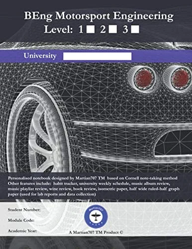 BEng Motorsport Engineering: Personalised Notebook for BEng Engineering Students - Image 1