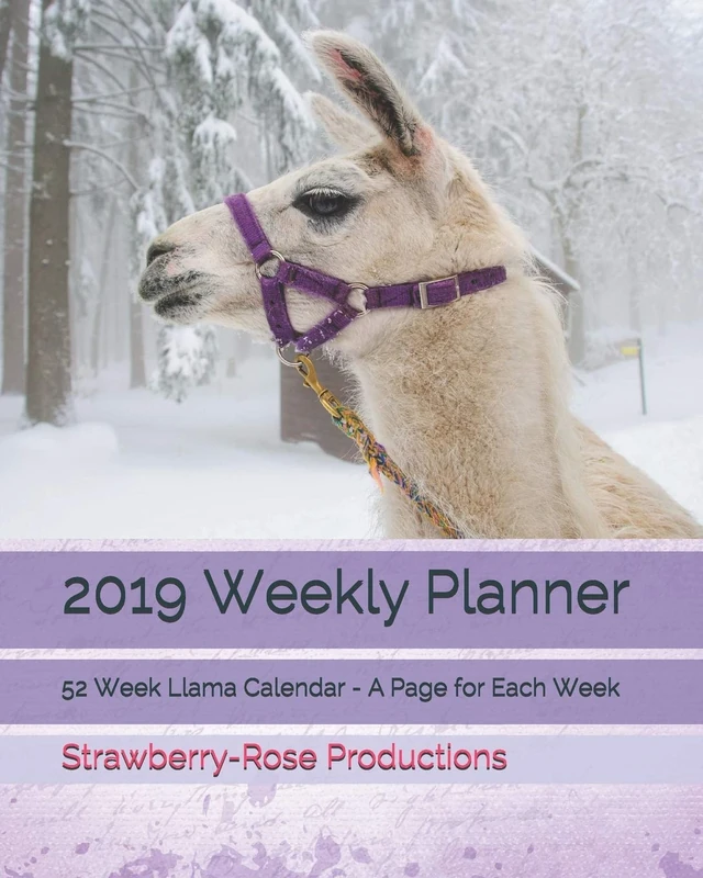 2019 Weekly Planner: 52 Week Llama Calendar - A Page for Each Week