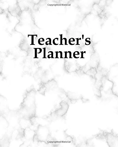 Teacher's Planner: Stay Organized, Plan Lessons and Field Trips, Track All Class Details With This Full-Color Planner For 2018-2019 Includes 2-Page ... - Light Marble Background - Matte Finish